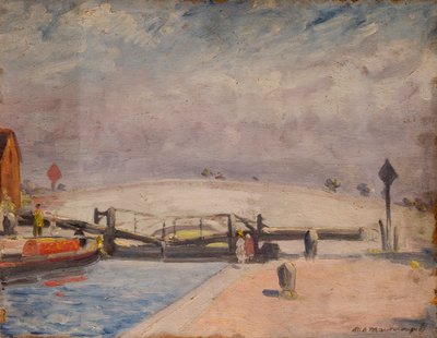 Canal Scene, Welton Lock and Lodge, 1927 by William Brown MacDougall